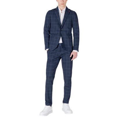 Blue Cotton Two-Piece Suit