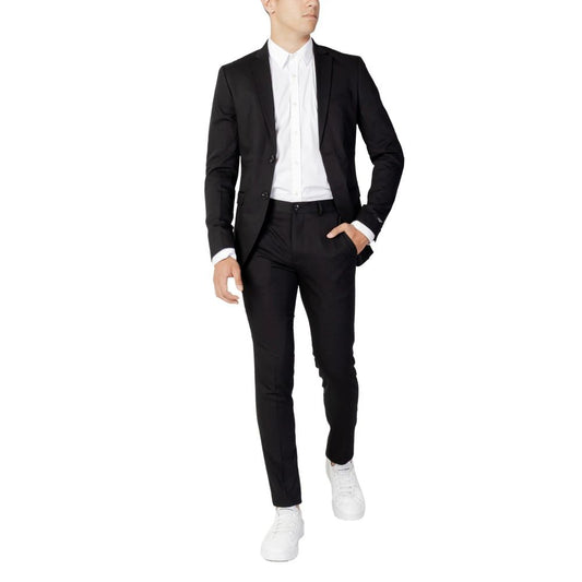 Black Polyester Two-Piece Suit