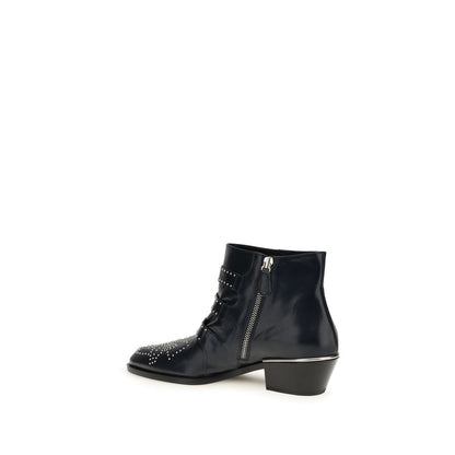 Black Calf Leather Bos Taurus Lace-Up Boots