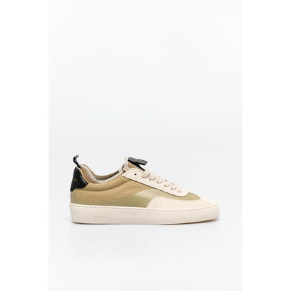 Beige Leather Low Top Sneakers