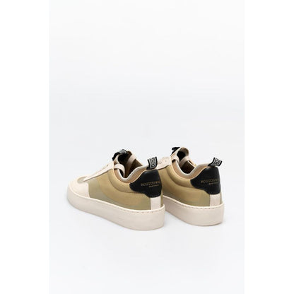 Beige Leather Low Top Sneakers
