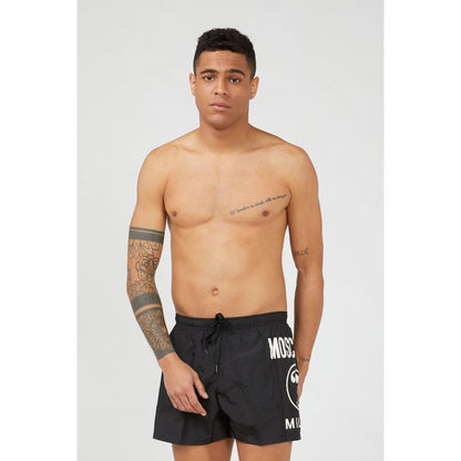 Black Polyester Swim Shorts