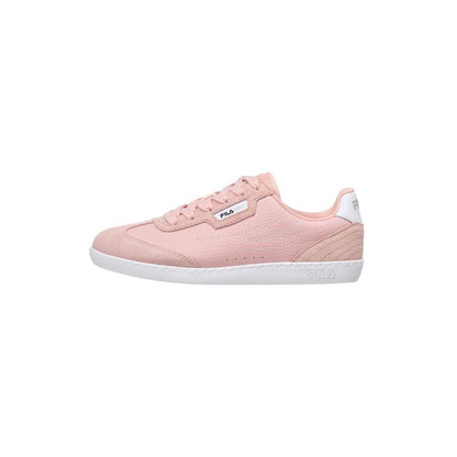 Pink Leather Low Top Sneakers