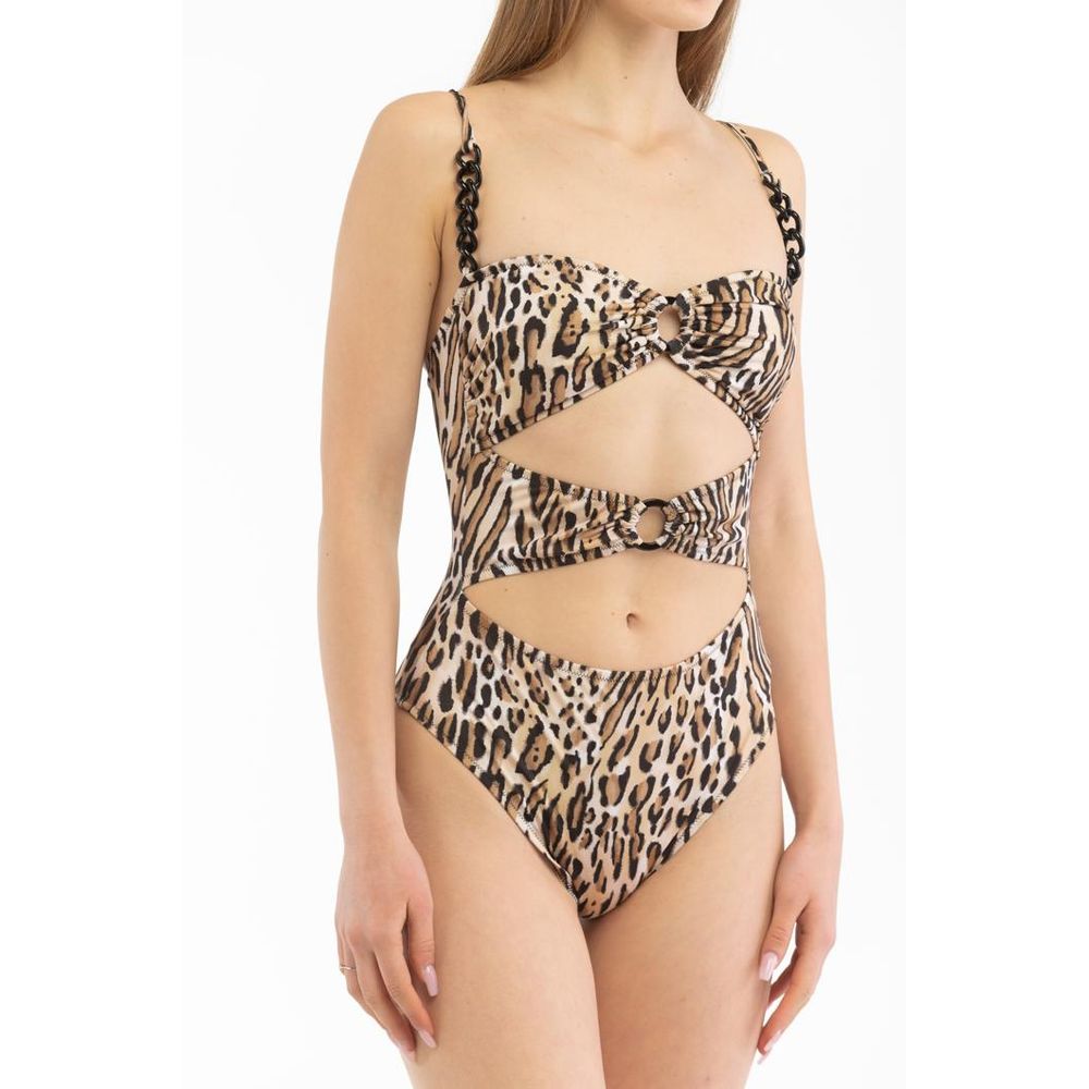 Multicolor Polyester One-Piece Swimsuit