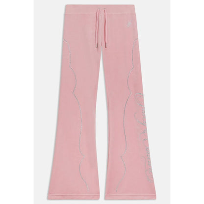 Pink Polyester Casual Pants