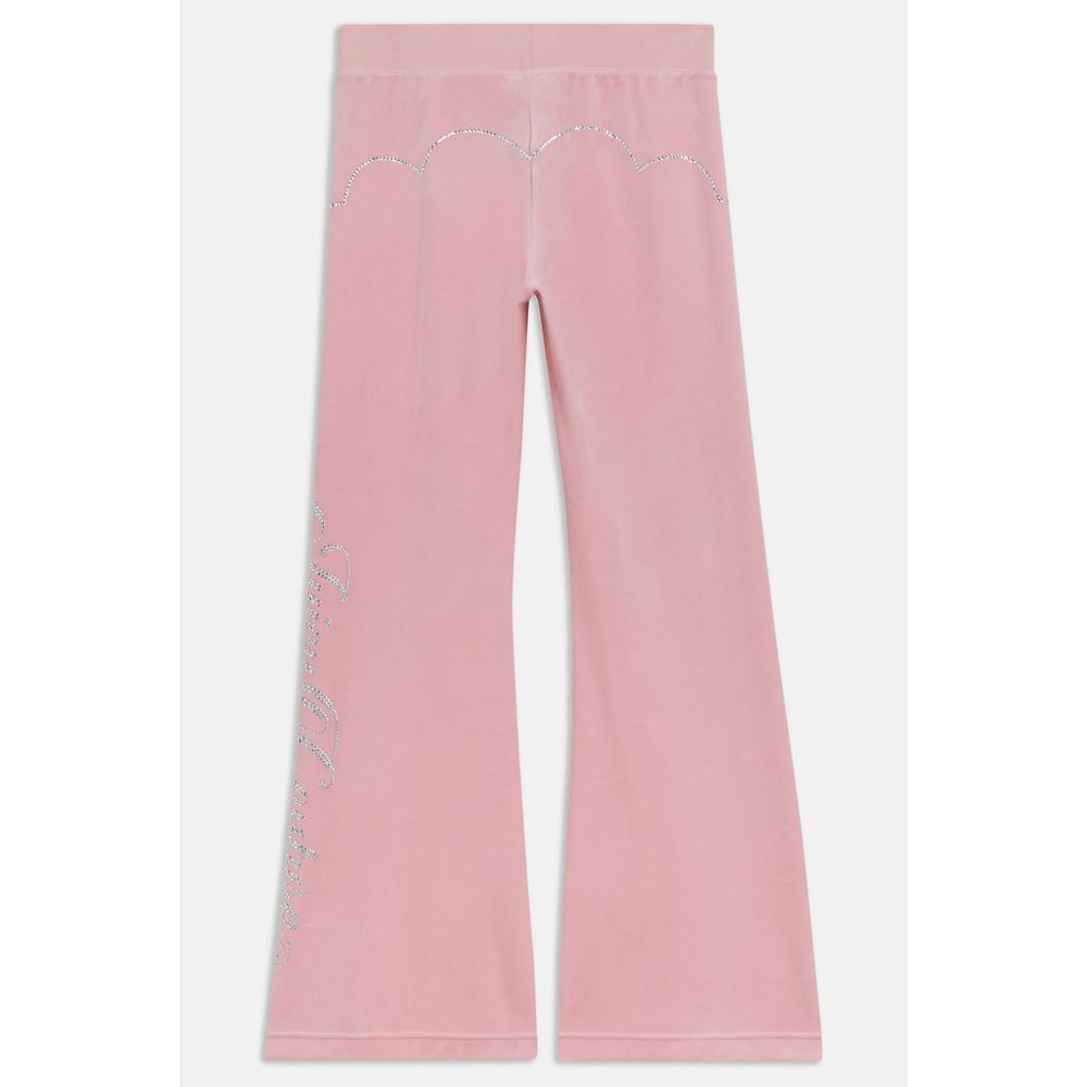 Pink Polyester Casual Pants