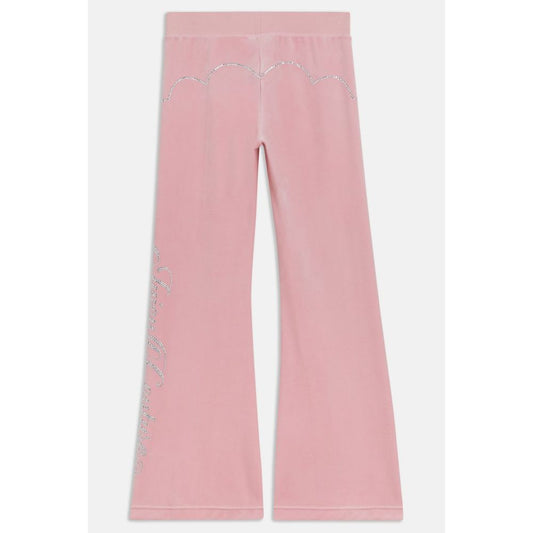 Pink Polyester Casual Pants