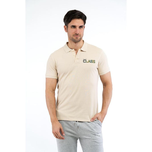 Beige Cotton Polo Shirt