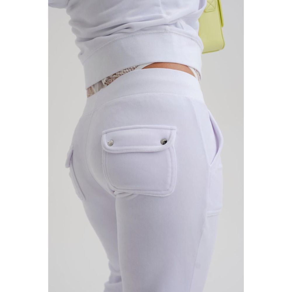 White Polyester Casual Pants