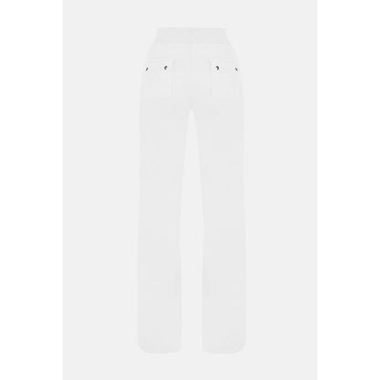 White Polyester Casual Pants