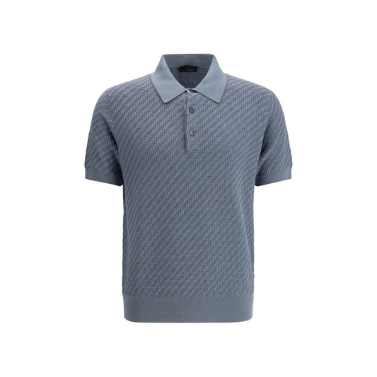 Blue Cotton Polo Shirt