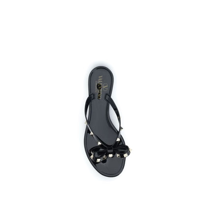 Black Pvc Flat Sandals
