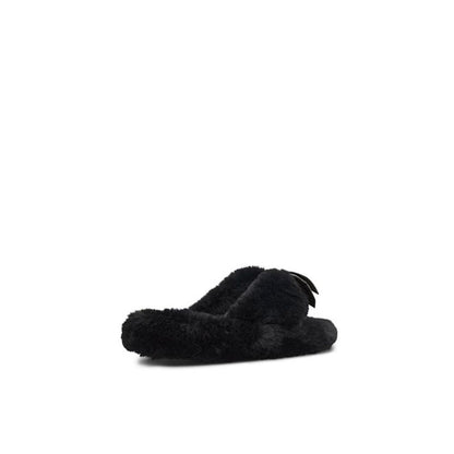 Black Polyester Slippers