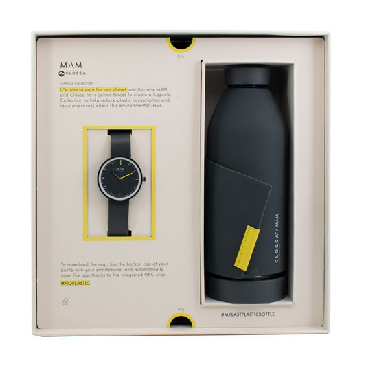 Gray Leather Dress Watch