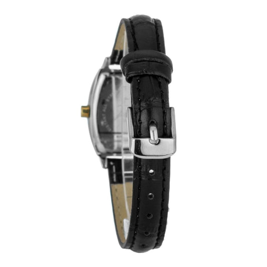 Black Leather Dress Watch