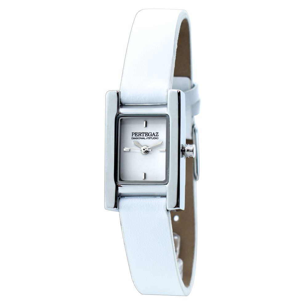 White Leather Dress Watch