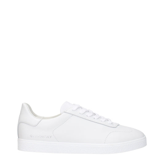 White Leather Low Top Sneakers