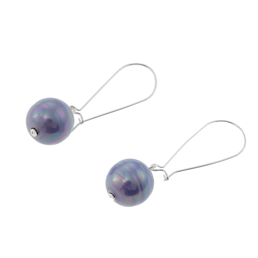Blue Stainless Steel Earrings