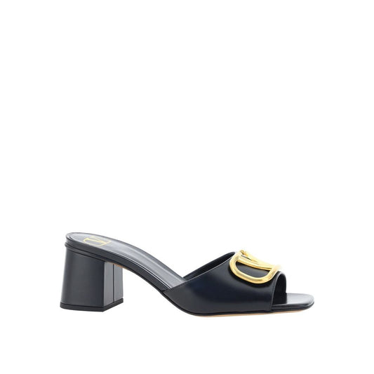 Black Calfskin Platform Sandals