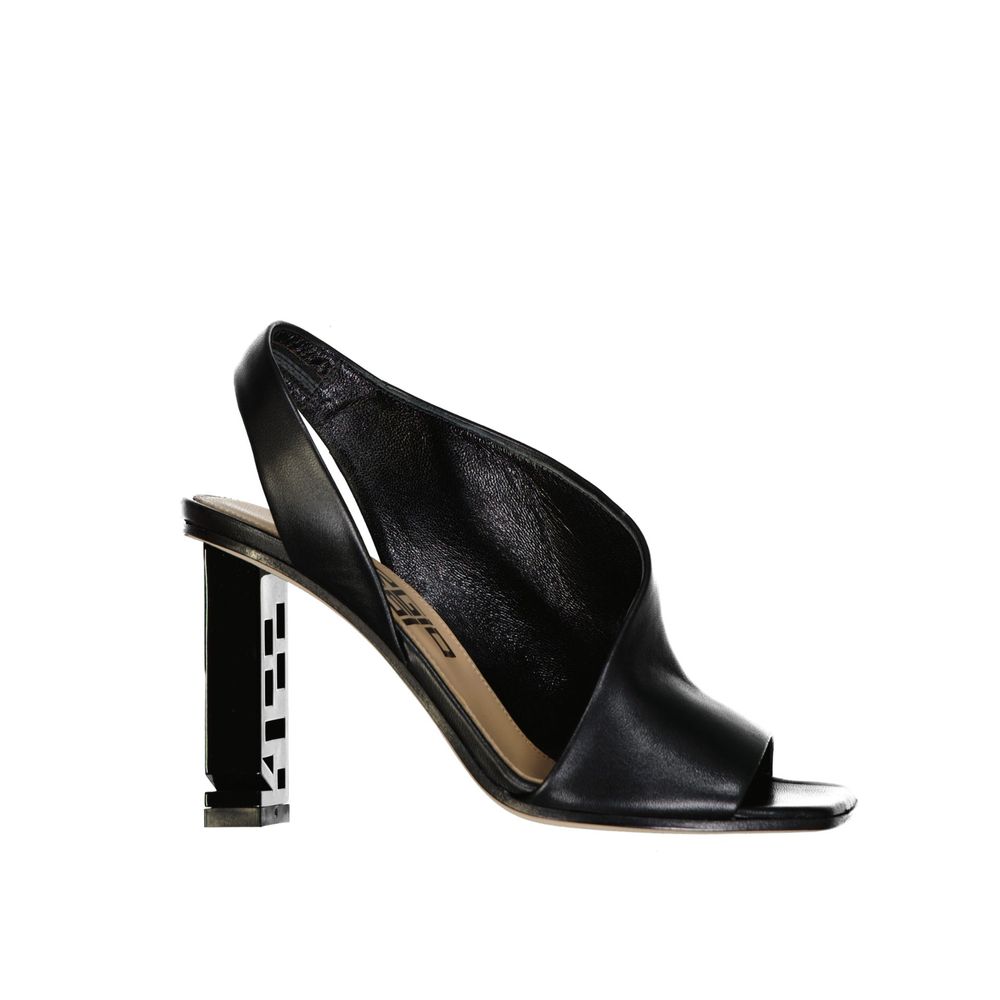 Black Calfskin Platform Sandals