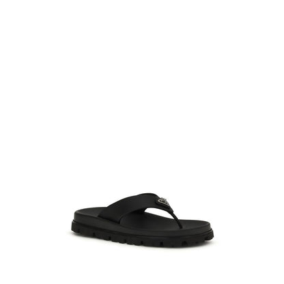 Black Rubber Flip-Flop Sandals