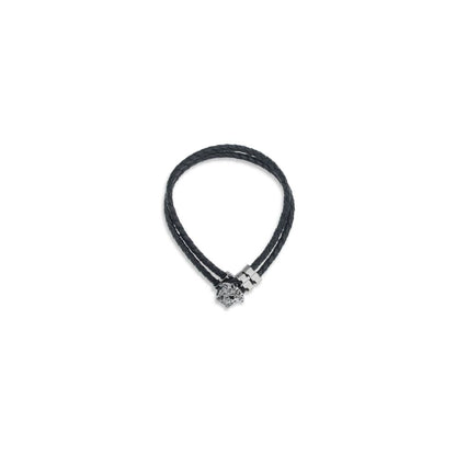 Black Calf Leather Bos Taurus Bracelet