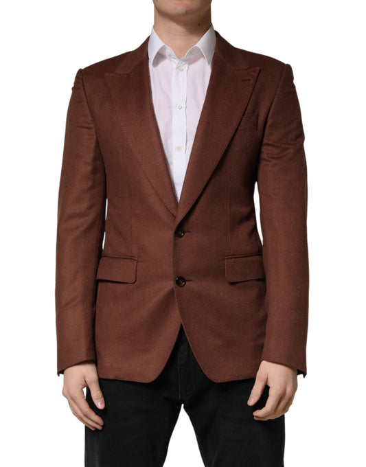 Brown Cashmere Single Breasted Jacket Blazer