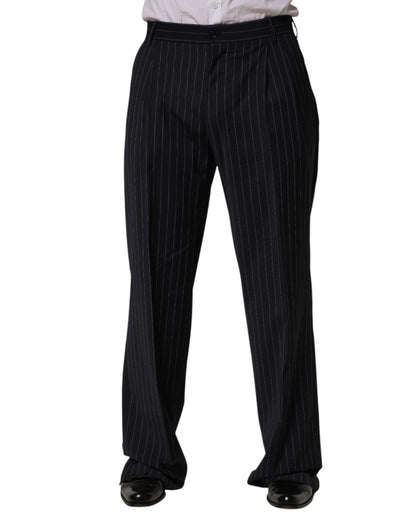 Black Stripe Straight Men Dress Trouser Pants