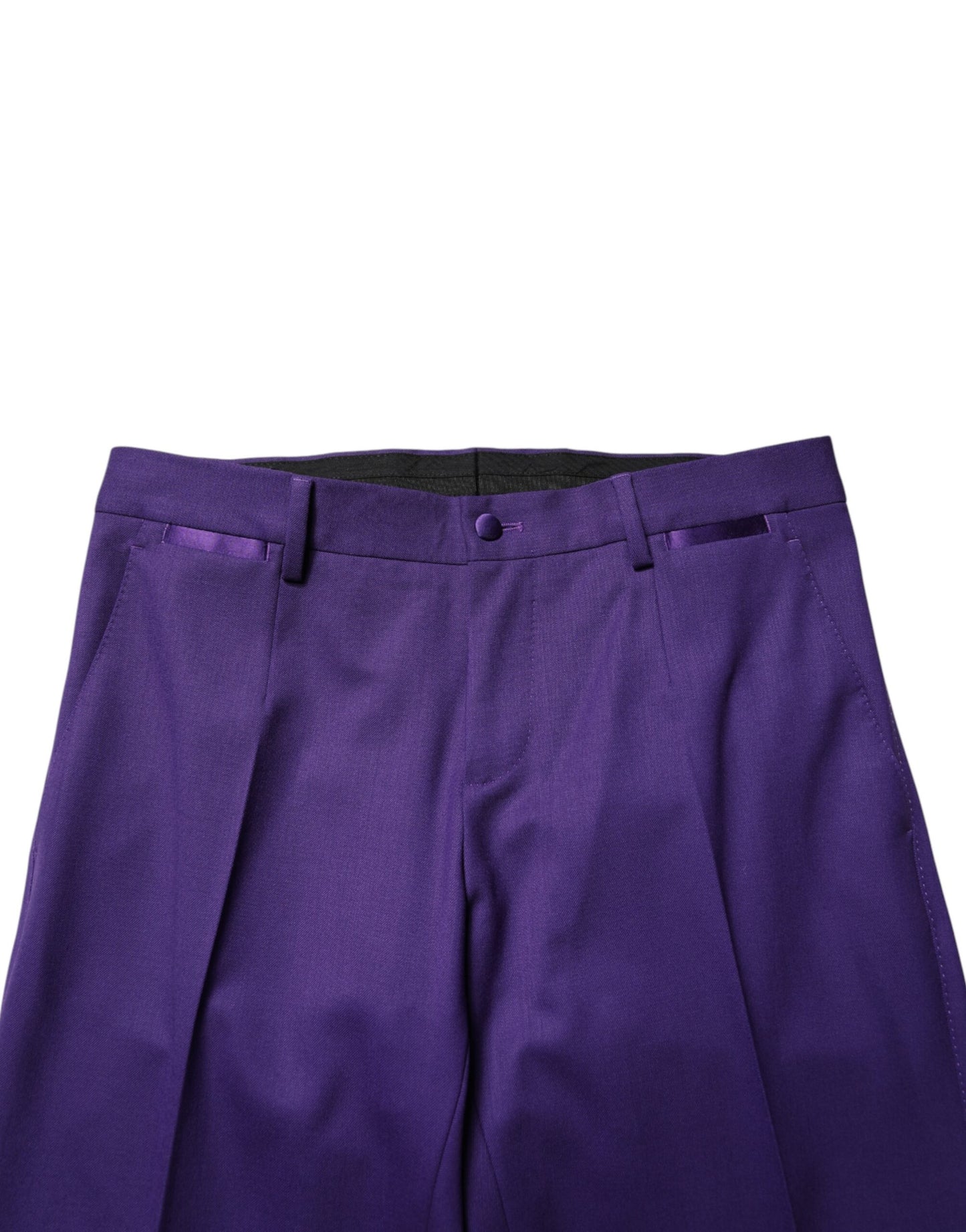 Purple Wool Skinny Dress Men Trouser Pants