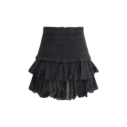 Black Cotton Mini Skirt