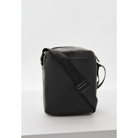Black Polyethylene Crossbody Bag