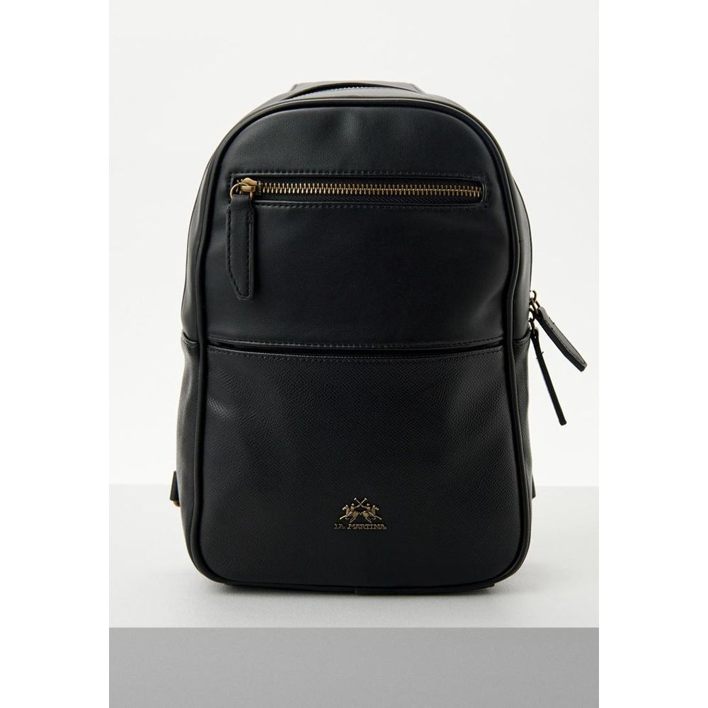 Black Polyethylene Crossbody Bag