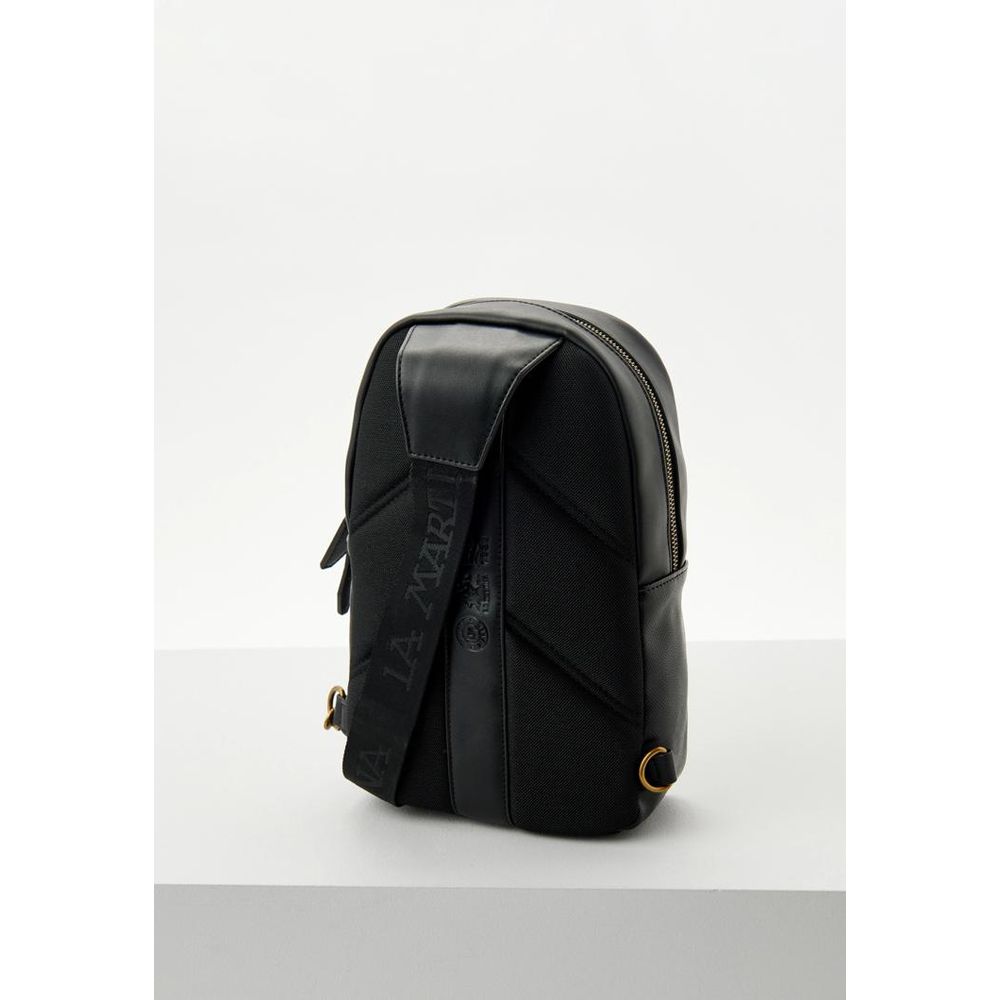Black Polyethylene Crossbody Bag