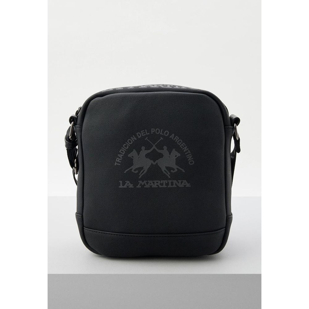 Black Polyethylene Crossbody Bag