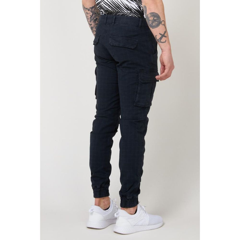 Blue Cotton Cargo Pants
