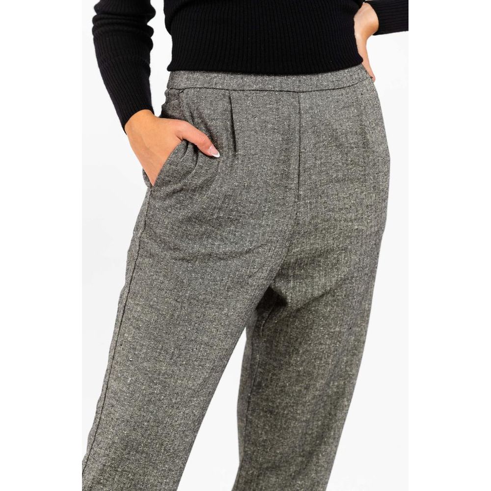 Black Wool Casual Pants
