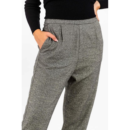 Black Wool Casual Pants