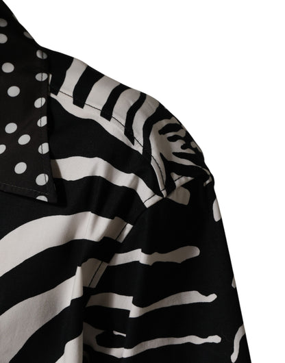 Black White Zebra ButtonDown Oversize Shirt