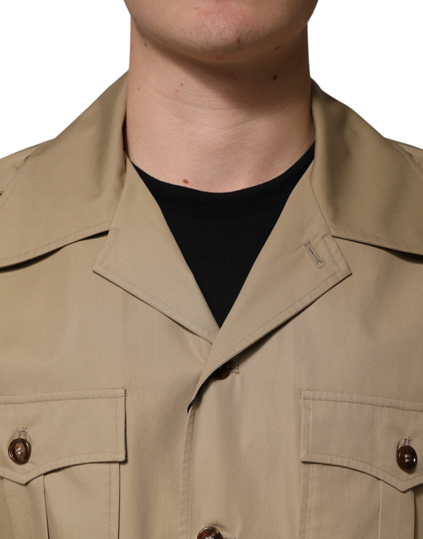 Brown Pin Up Short Sleeves Men Casual Shirt