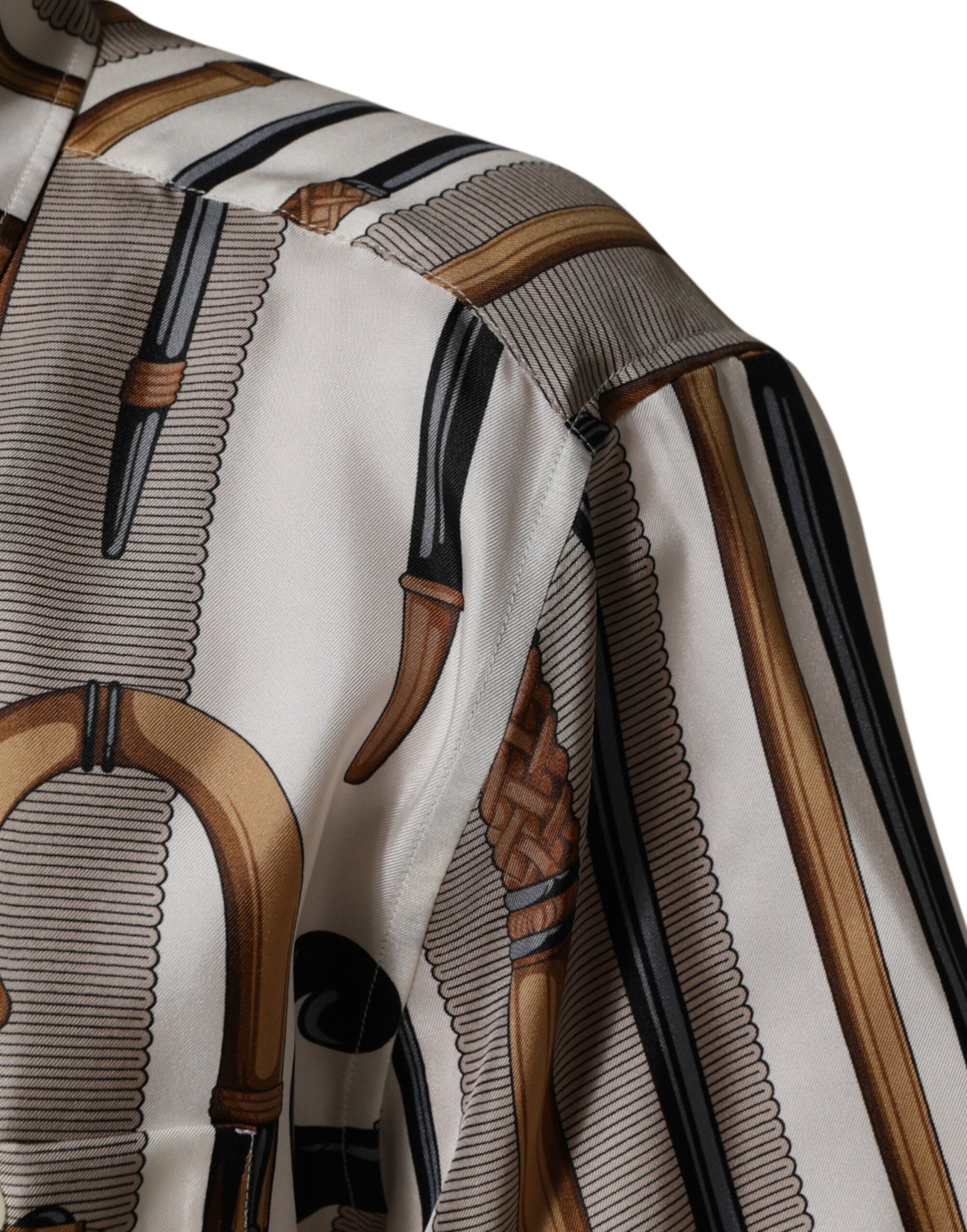 Multicolor Walking Stick Print Men Shirt