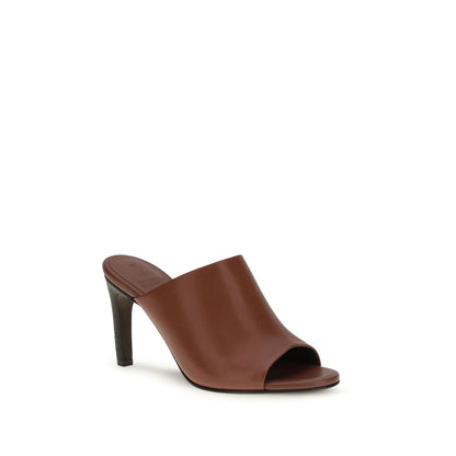 Brown Calf Leather Bos Taurus Mules