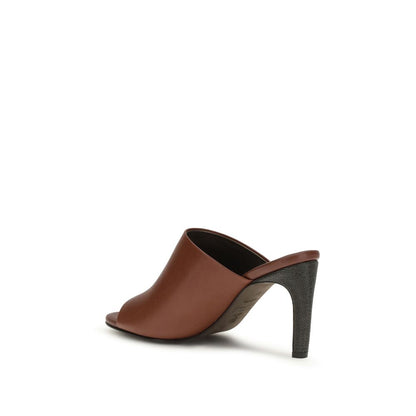 Brown Calf Leather Bos Taurus Mules