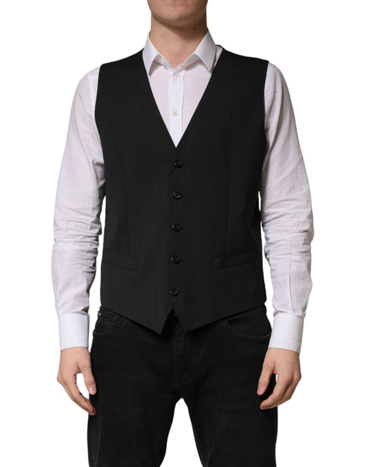 Black Wool Dress Men Formal Waistcoat Vest