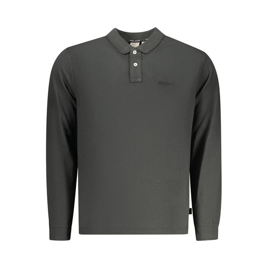 Black Cotton Men Polo Shirt