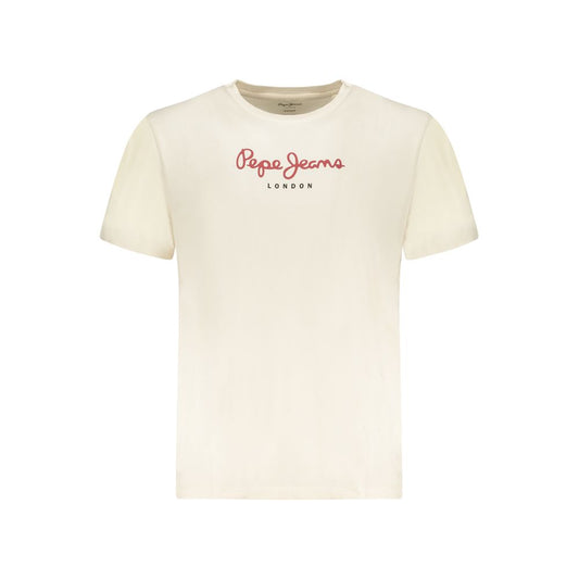 Beige Cotton Men's T-Shirt