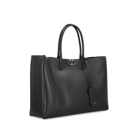 Black Calfskin Tote Bag