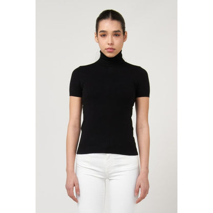 Black Viscose Turtleneck