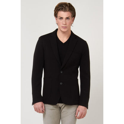Black Polyester Blazer