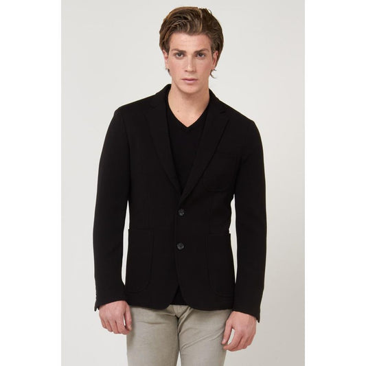 Black Polyester Blazer
