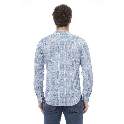 Blue Cotton Long Sleeve T-Shirt